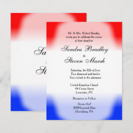 Invitaciones a la boda blanca y azul roja
