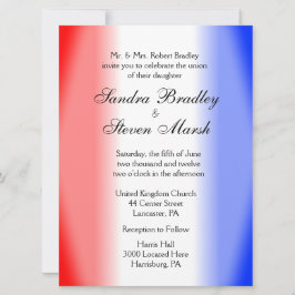 Invitaciones a la boda blanca y azul roja