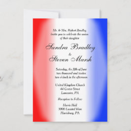 Invitaciones a la boda blanca y azul roja