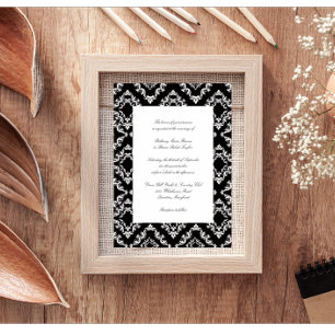 Invitaciones a la boda blanca y negra
