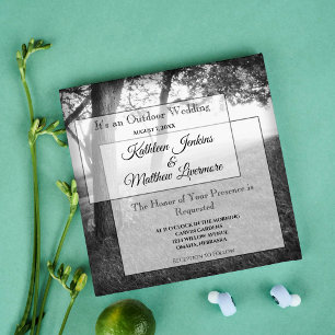 Invitaciones a la boda blanca y negra a la sombra 