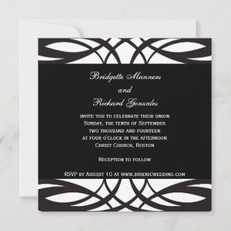 Invitaciones a la boda blanca y negra en el Art De