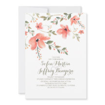 Invitaciones a la boda botánica de acuarela floral