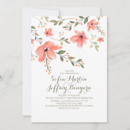 Invitaciones a la boda botánica de acuarela floral