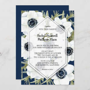 Invitaciones a la boda botánica de Anemones de col