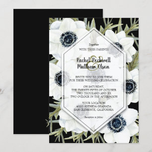 Invitaciones a la boda botánica de Anemones de col