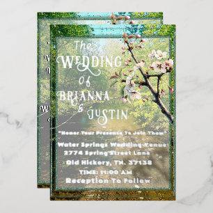 Invitaciones a la boda botánica del arroyo de agua