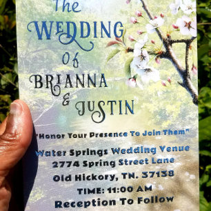Invitaciones a la boda botánica del arroyo de agua
