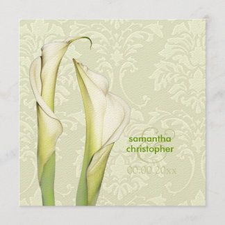 Invitaciones a la boda Calla lillies/damasco de ma