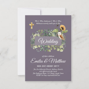 Invitaciones a la boda católica Floral Elegante mo