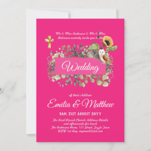 Invitaciones a la boda católica Floral Elegante mo