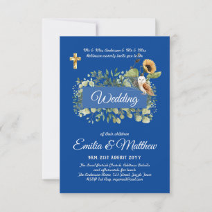 Invitaciones a la boda católica Floral Elegante mo
