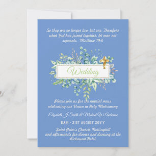 Invitaciones a la boda católica vegetación botánic