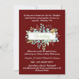 Invitaciones a la boda católica vegetación botánic