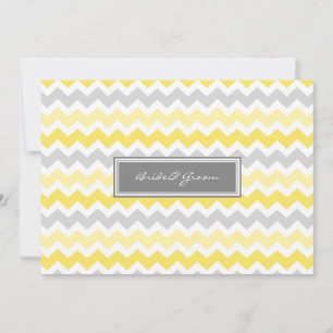 Invitaciones a la boda Chevron amarillo gris
