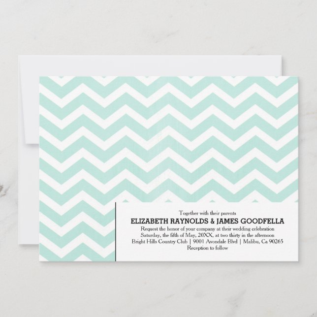 Invitaciones a la boda Chevron Zigzag (Anverso)