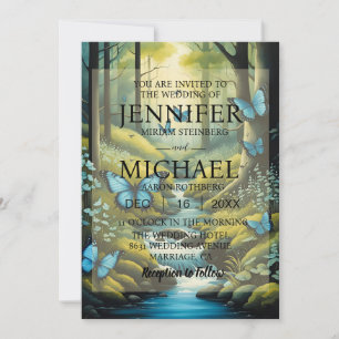 Invitaciones a la boda clásica de mariposas