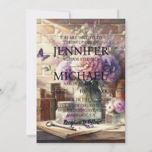 Invitaciones a la boda clásica de mariposas