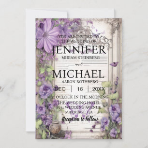 Invitaciones a la boda clásica de mariposas