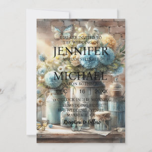 Invitaciones a la boda clásica de mariposas