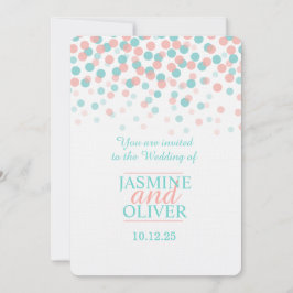 Invitaciones a la boda color rosa y azul verde ver