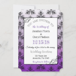 Invitaciones a la boda con clase Purple Black Dama