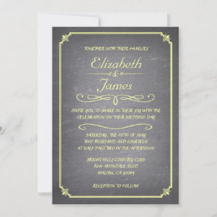Invitaciones a la boda con el tablero de Chalkboar