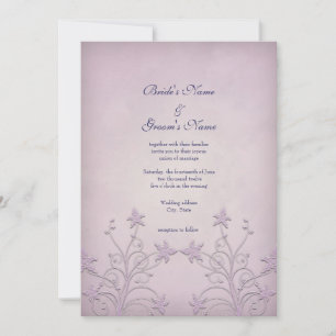 Invitaciones a la boda con elegancia floral Purple