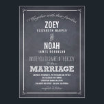 Invitaciones a la boda con elegante etiqueta<br><div class="desc">Esta colección de bodas,  que presenta un aspecto de pizarra con una tipografía única y elegante,  le dará un toque de elegancia a su papelería boda. ¡Aceptamos pedidos de personalizados!</div>