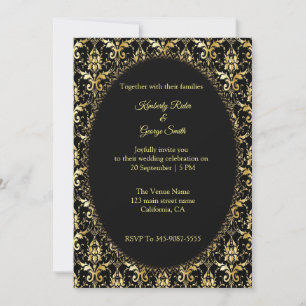 Invitaciones a la boda con estilo de damasco de or