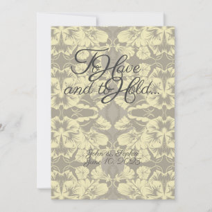 Invitaciones a la boda con flores de marfil y gris