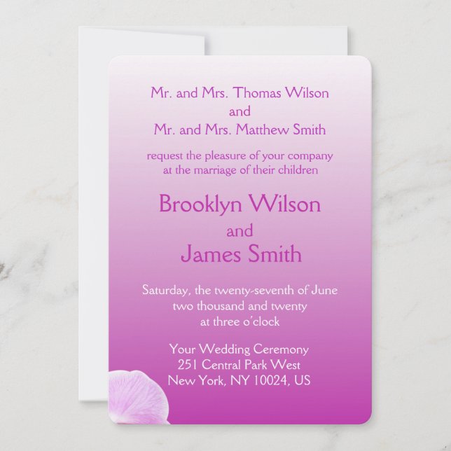 Invitaciones a la boda con orquídeas radiantes (Anverso)