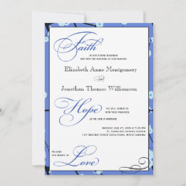 Invitaciones a la boda cristiana moderna periwinkl