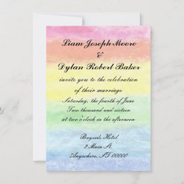 Invitaciones a la boda de "acuarela arcoiris"