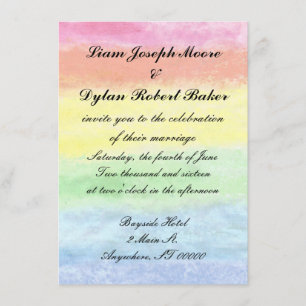 Invitaciones a la boda de "acuarela arcoiris"