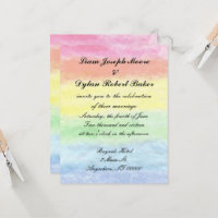 Invitaciones a la boda de "acuarela arcoiris"