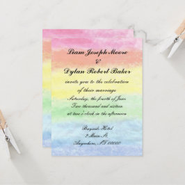 Invitaciones a la boda de "acuarela arcoiris"