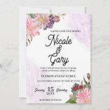 Invitaciones a la boda de acuarela elegante