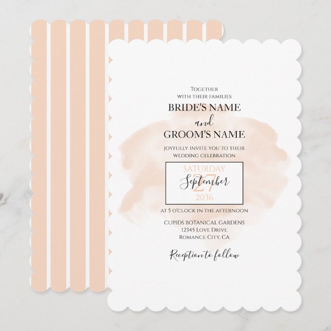 Invitaciones a la boda de acuarela elegante (Anverso / Reverso)
