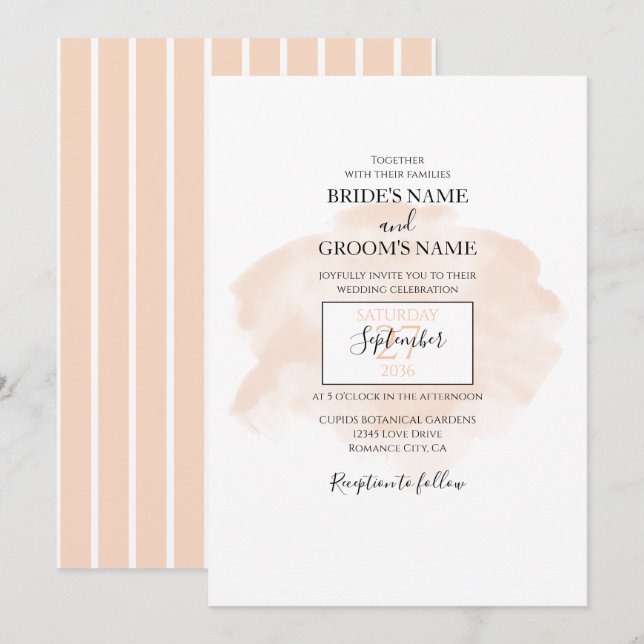 Invitaciones a la boda de acuarela elegante (Anverso / Reverso)