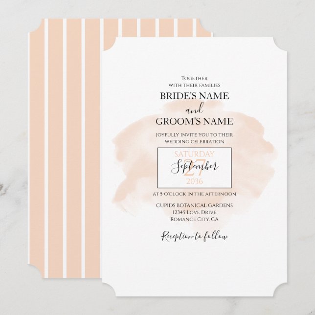 Invitaciones a la boda de acuarela elegante (Anverso / Reverso)