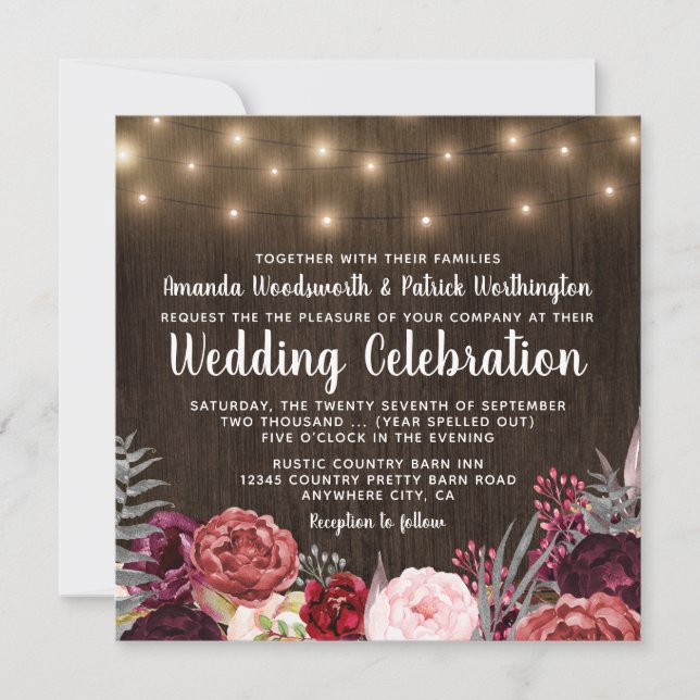 Invitaciones a la boda de amigos de Marsala, un pa (Anverso)