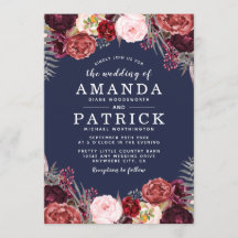 Invitaciones a la boda de amigos de Rubor Fall Mar