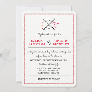 Invitaciones a la boda de amor de béisbol