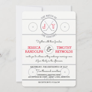Invitaciones a la boda de amor de hockey