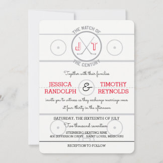 Invitaciones a la boda de amor de hockey