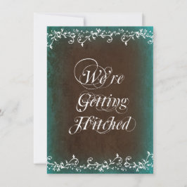 Invitaciones a la boda de Aqua Brown con golpes