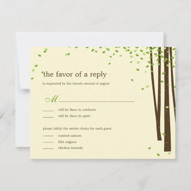 Invitaciones a la boda de árboles forestales - Ver (Anverso)