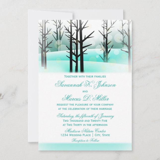 Invitaciones a la boda de árboles frutales de invi (Anverso)