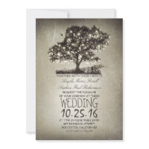 Invitaciones a la boda de árboles y cuerdas rústic